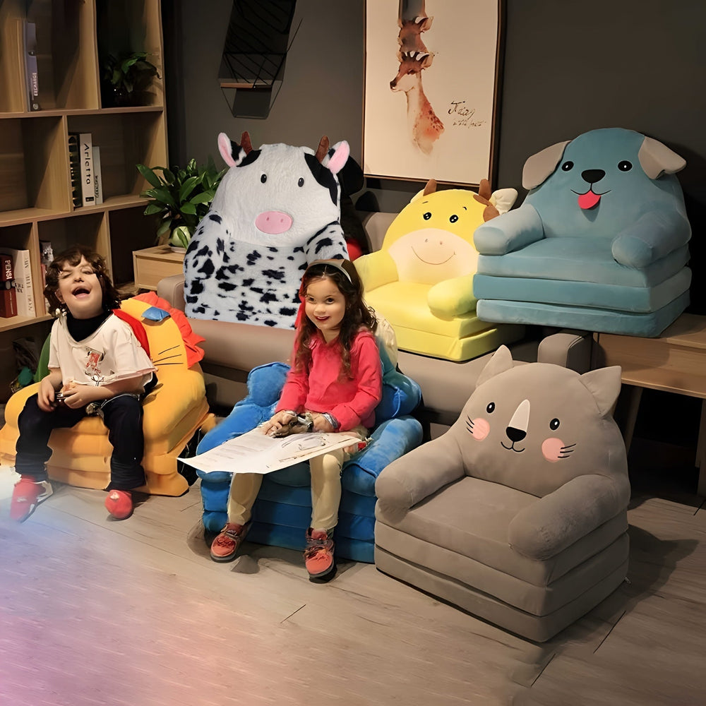 Kindervouwbank Pluche – Wasbare Zitbank 2-8 Jaar Inklapbaar