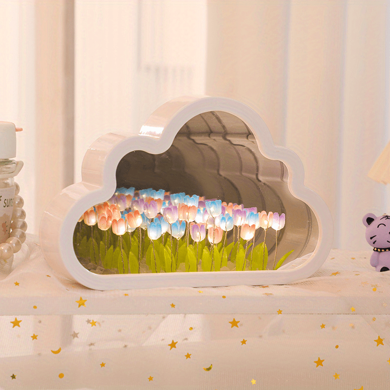 Cloud Tulip Nachtlampje – Sfeervol Tulpenlicht voor Kinderkamer & Woonkamer, Rustgevende LED Decoratie