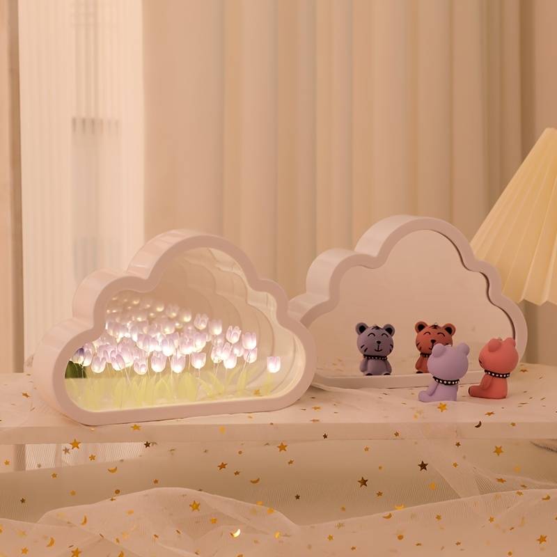 Cloud Tulip Nachtlampje – Sfeervol Tulpenlicht voor Kinderkamer & Woonkamer, Rustgevende LED Decoratie