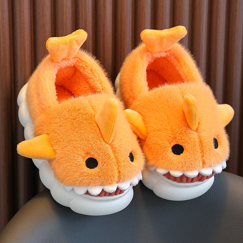 SharkFun Kinder Sloffen – Superzacht Pluche, Antislip & Vrolijk Haaienontwerp voor Kinderen