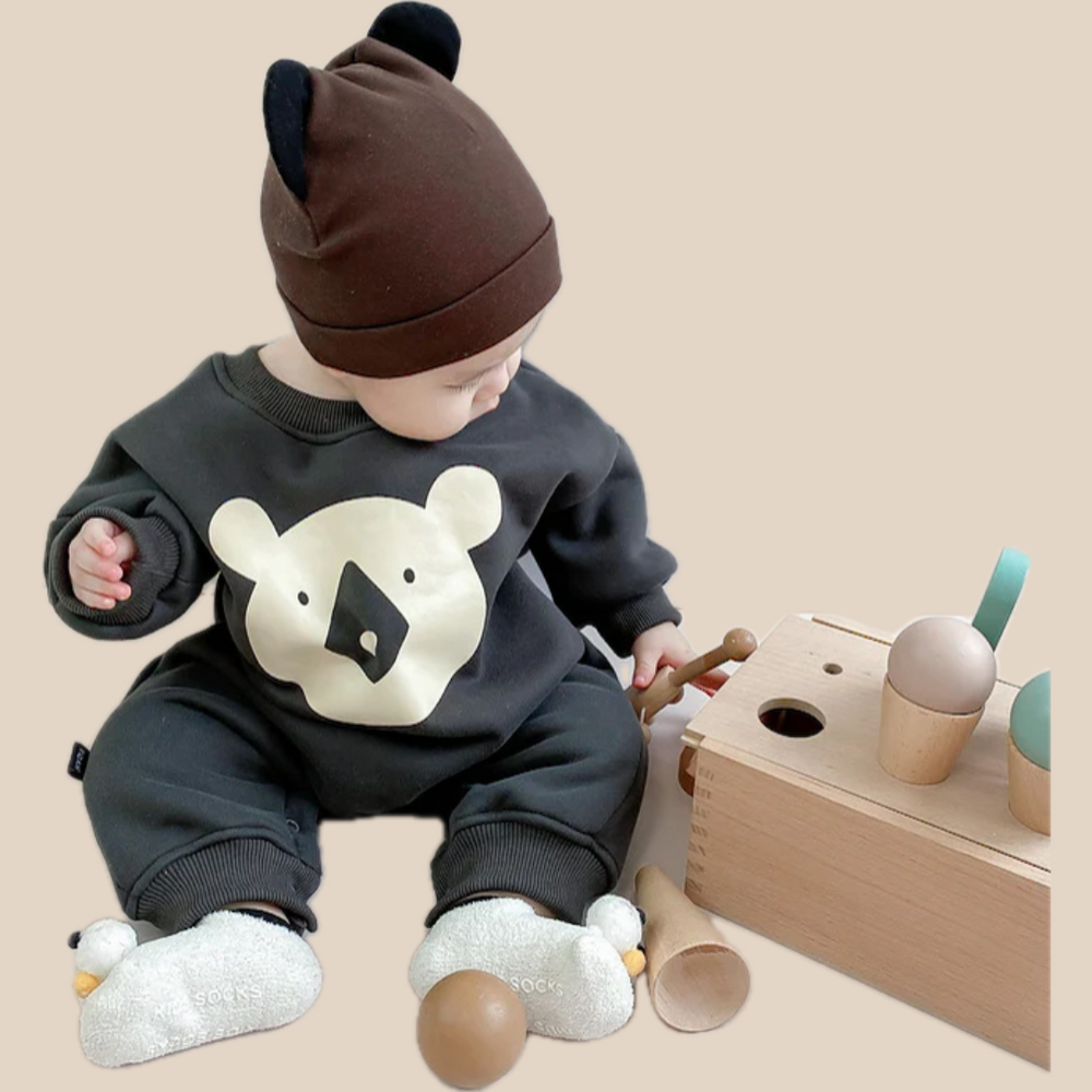 Jumpsuit met Koala print – Baby, Grijs Katoen, Maat 0-2 Jaar