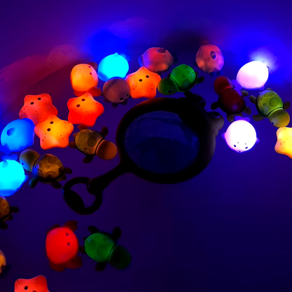 Badspeelgoed met Licht – Visnet & Waterdiertjes voor Baby en Peuter