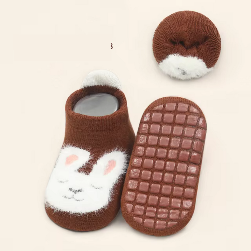 SnugSteps Baby & Peuter Anti-Slip Sokjes – Warme Cartoon Sokken voor Veilig Lopen en Spelen