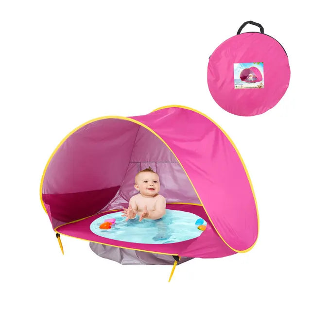 SunShade BabyTent™ - Draagbare Strandtent met Schaduwbad en UV-bescherming voor Baby's