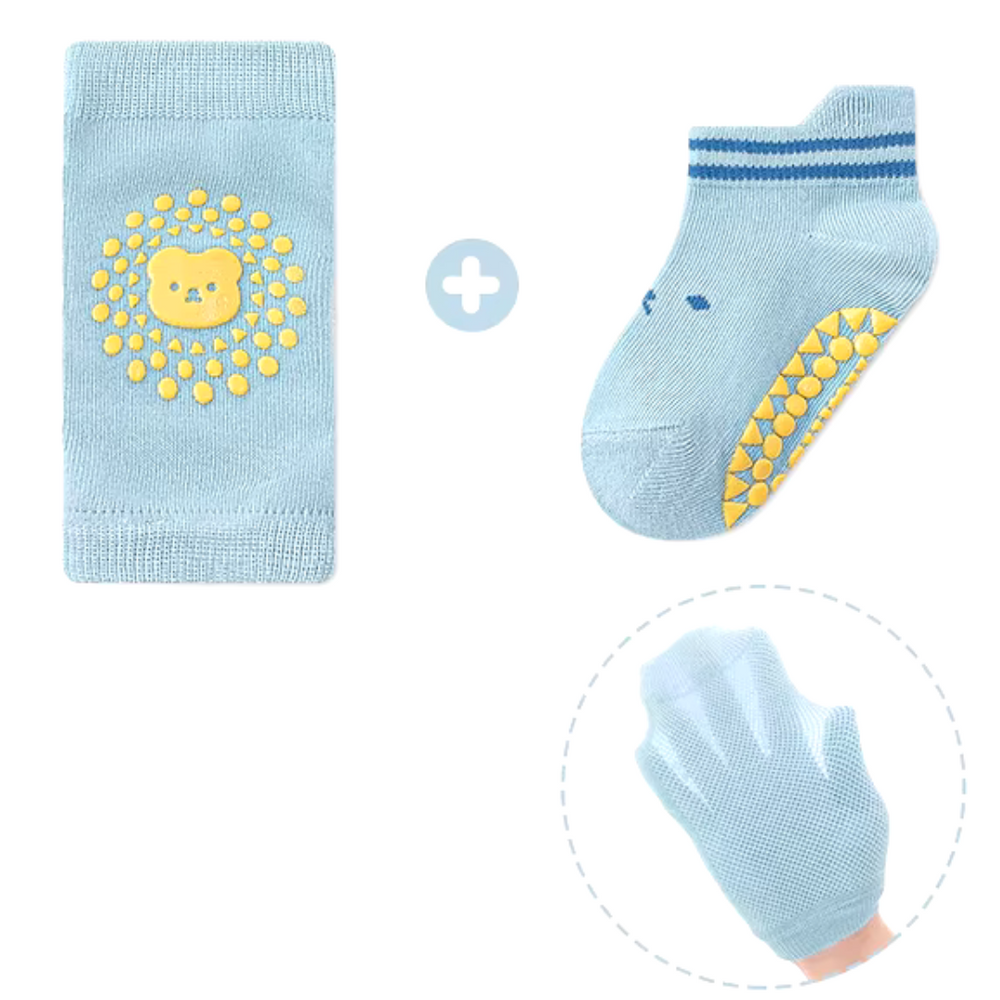 Zachte Baby Kniebeschermers – Set van 3 | Anti-Slip, Ademend & Comfortabel voor Kruipende Baby’s (0-2 Jaar)
