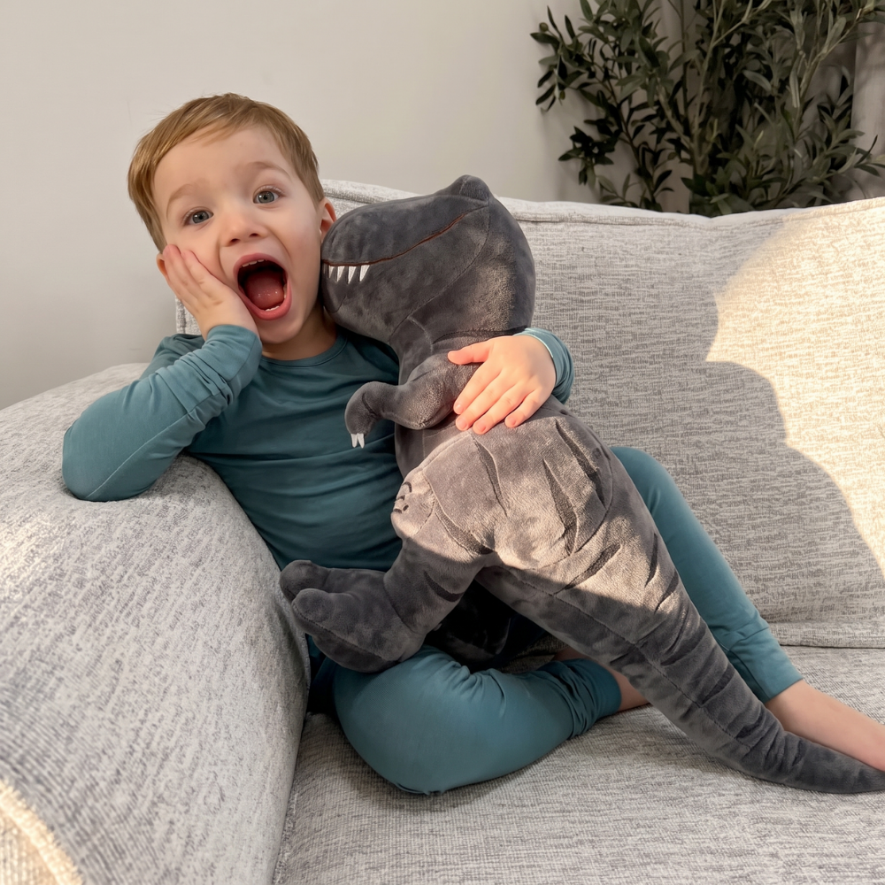 T-rex knuffel van zachte pluche – goed gevuld, knijpbaar, voor spelen en slapen | dino knuffeldier