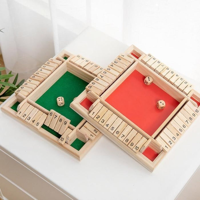 Houten Rekenspel met Dobbelstenen – Educatief Spel