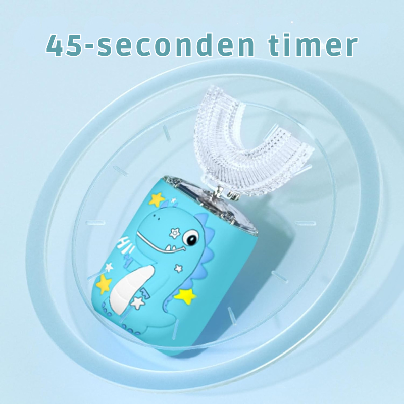 Elektrische Kinder Tandenborstel met 360° U-Borstel en Tandpasta | RoarClean Junior SonicBrush – Zacht, Waterdicht en Met 6 Poetsstanden