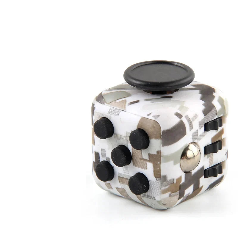 Fidget cube met 6 tactiele zijden – stille klikknoppen, stalen rolbal, zakformaat | fidgetkubus