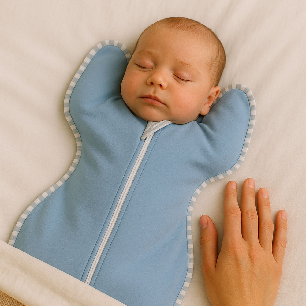 Inbakerslaapzak met arms-up positie – tweewegrits, rekbaar katoen | babyslaapzak