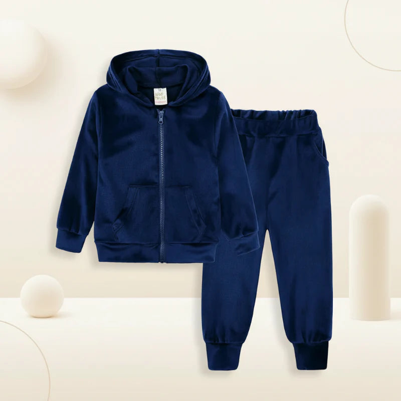 CozyTrail Kids Velvet Tracksuit – Warm & Comfortable Training Set for Children