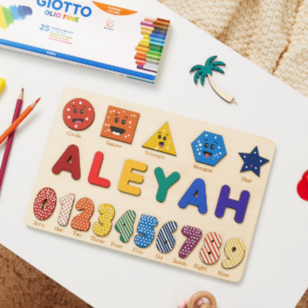 Gepersonaliseerde Houten Naam Puzzel – Educatief Cadeau Kind