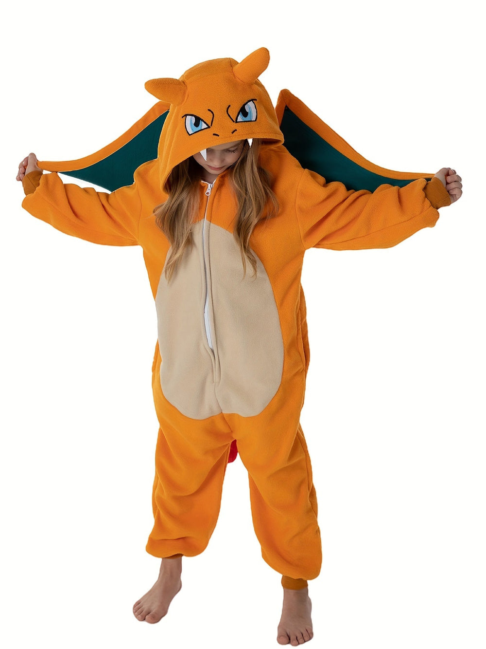 FyreWing Drakenkostuum voor Kinderen - Zacht Fleece, Pyjama & Verkleedpak | Vleugels, Staart & Capuchon | Fantasierijk Spel & Avontuur