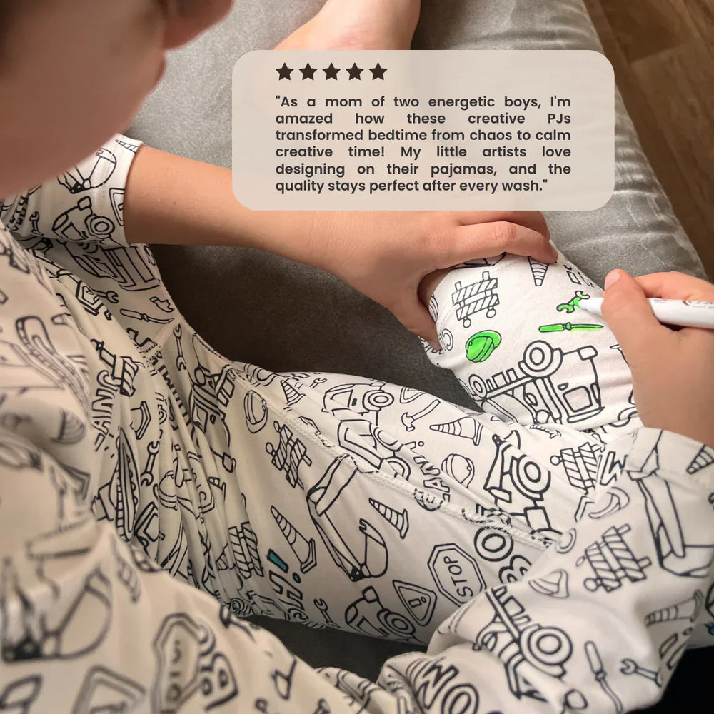 Inkleurbare Kinderpyjama – Personaliseerbare Slaapset van Zacht, Ademend Materiaal