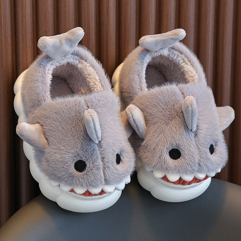 SharkFun Kinder Sloffen – Superzacht Pluche, Antislip & Vrolijk Haaienontwerp voor Kinderen