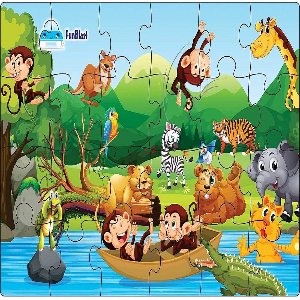 Kinderpuzzel Wilde Dieren – 24 Stuks Educatief Speelgoed 3+