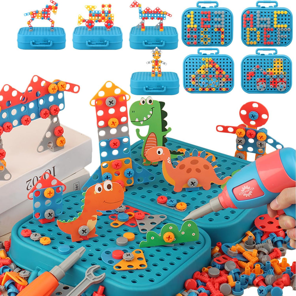 STEM Mozaïek Bouwset met Elektrische Boor – MegaMosaic Builder Set Creatief Speelgoed 3+