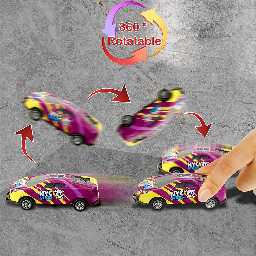 Stuntauto Set voor Kinderen – 8 Flip Racers Zonder Batterijen voor Uren Speelplezier