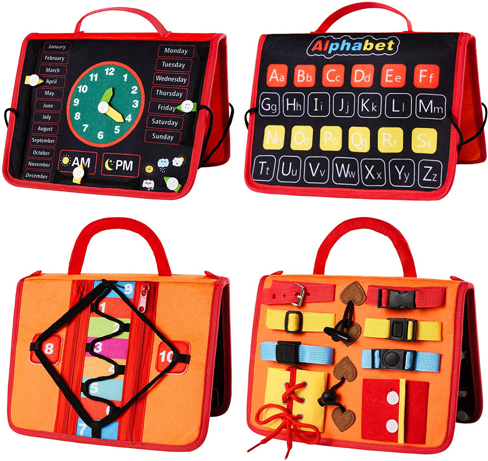 BrightStart Travel Board – Draagbaar Montessori Activiteitenbord voor Creatief Leren en Motorische Ontwikkeling van Kinderen