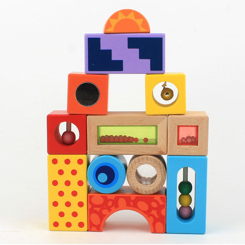 Houten Stapelblokken voor Baby Peuter Kleuter – Educatief Speelgoed voor Creatief Bouwen +1 Jaar