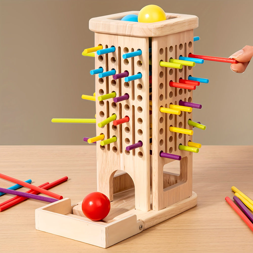 StackJoy Houten Torenspel – Montessori Speelgoed voor Kleuters, Leer Kleuren en Motoriek Spelenderwijs