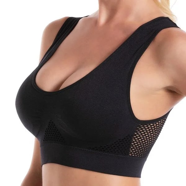 Beugelloze bh met lift-effect van ademend nylon – zonder haakjes, ventilatiezones | comfortbh