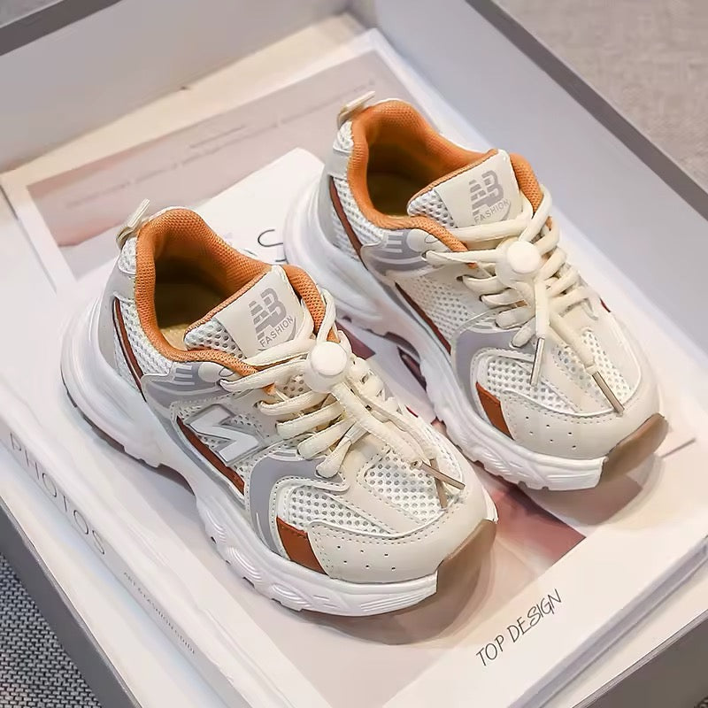 Lichtgewicht Kindersneakers Zonder Veters – Oranje | Maat 26-33 – Comfortabele Unisex Sportschoenen