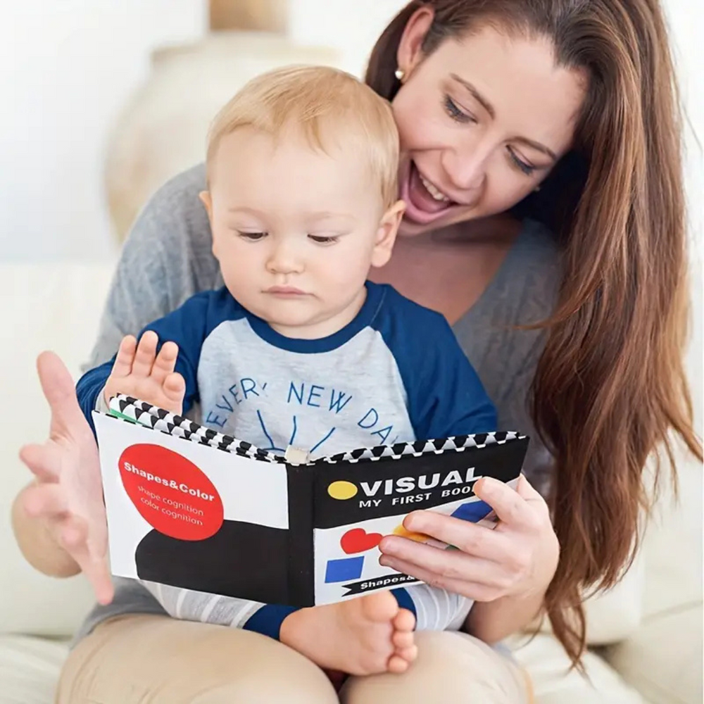 My First Visual Shapes & Color – Zintuiglijk stoffen Baby Boekje 0-3 Jaar
