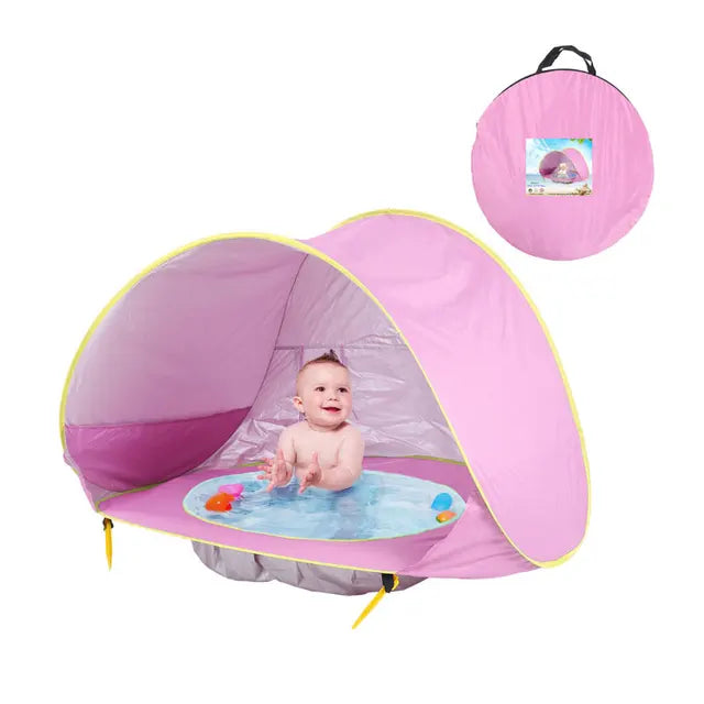 SunShade BabyTent™ - Draagbare Strandtent met Schaduwbad en UV-bescherming voor Baby's