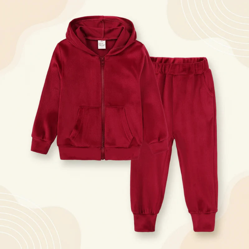CozyTrail Kids Velvet Tracksuit – Warm & Comfortable Training Set for Children