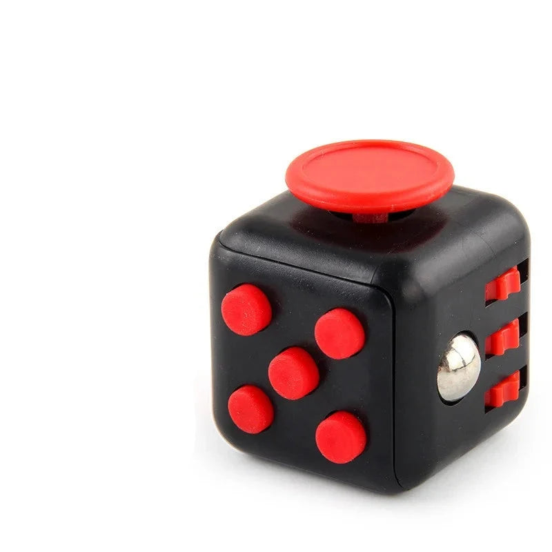 Fidget cube met 6 tactiele zijden – stille klikknoppen, stalen rolbal, zakformaat | fidgetkubus