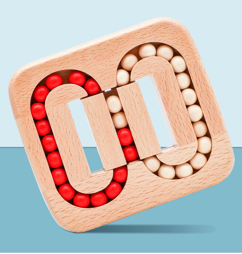 Eduvora BrainSlide Houten Kralenpuzzel – Educatief Denkspel van Beukenhout voor Kinderen 3+