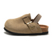 Kinderclogs sandalen met suède look en leren bovenwerk, elastische hielband, kurken zool en antislip profiel voor dageli