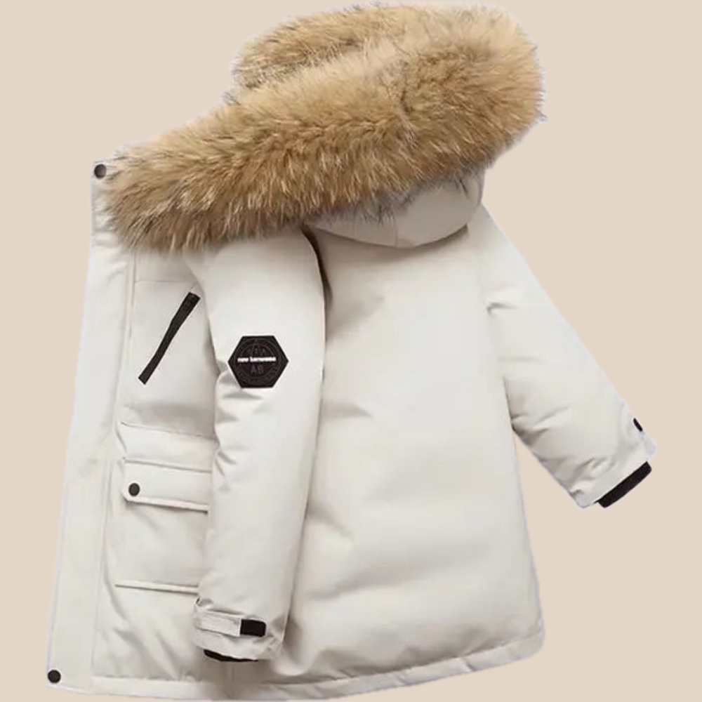 Kinder Winterjas met Bontkraag – Lange Warme Parka 4-13 Jaar