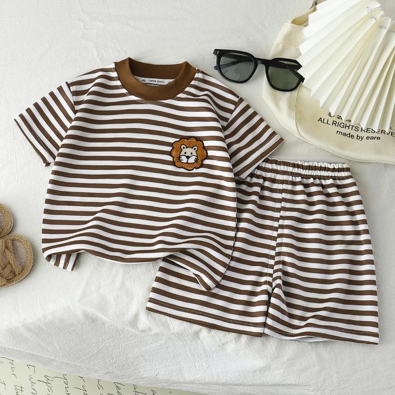Gestreepte 2-Delige Kinder Outfit – Trendy Set voor Jongens & Meisjes