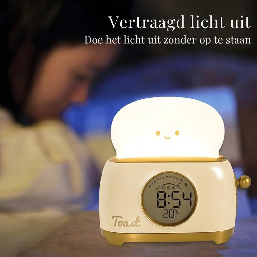 GlowToon Kinderwekker met Nachtlampje – Oplaadbaar LED Licht & Alarm voor Kinderkamer