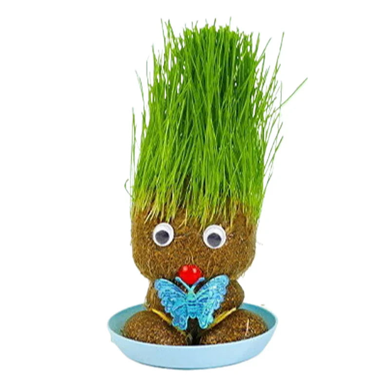 Graspop met Groeiend Gras – Figuurplant Decoratie & Cadeau