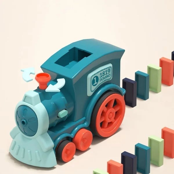 Automatische Domino Trein – Educatief STEM Speelgoed met Licht & Geluid | Bouw je Eigen Domino Parcours