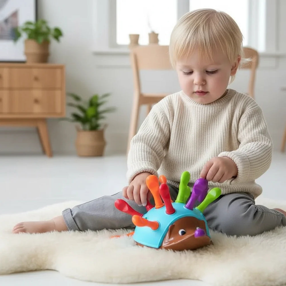 Sensorische Egel voor Kinderen – Educatief Speelgoed voor Fijne Motoriek, Kleuren & Telvaardigheden – Veilig & Duurzaam – Vanaf 2 Jaar