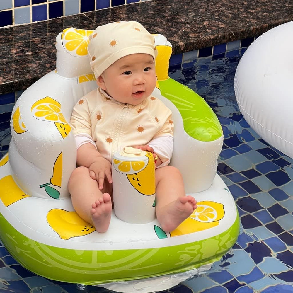 Babystoel leren zitten – opblaasbare zitstoel baby 0-3 jaar