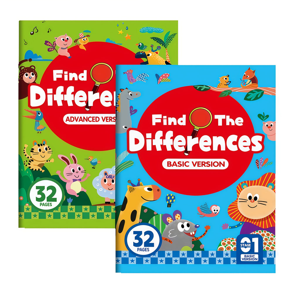 Zoek de Verschillen Activiteitenboek – 2-Pack Educatief Puzzelboek voor Kinderen