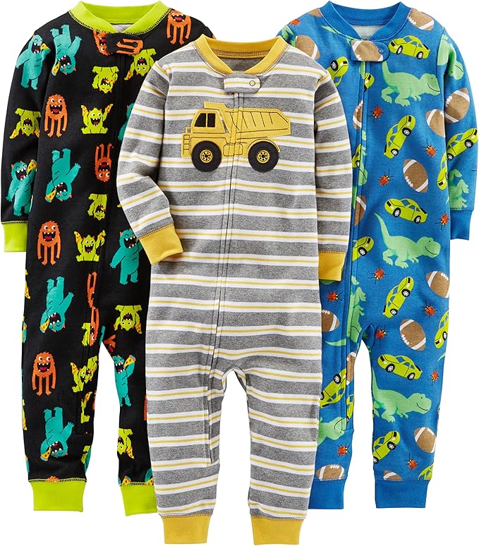 DreamNest Babypyjama Set – Zachte Katoenen Nachtkleding voor Baby’s | Comfortabel & Voetloos, 3-pack