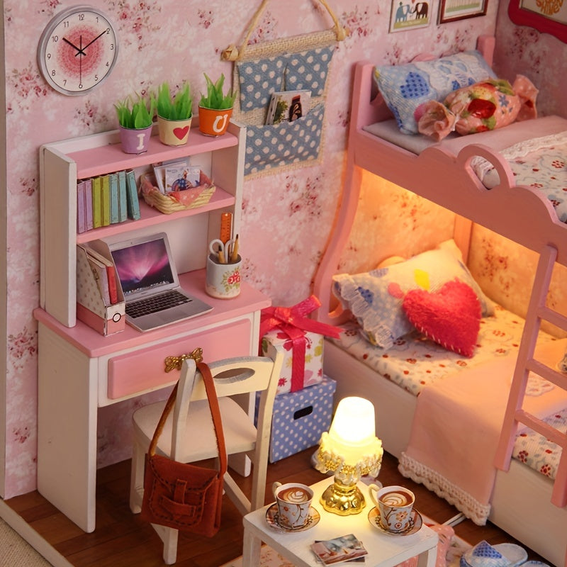 DIY Miniatuur Poppenhuis Bouwset – Gedetailleerde Kamer om Zelf te Maken