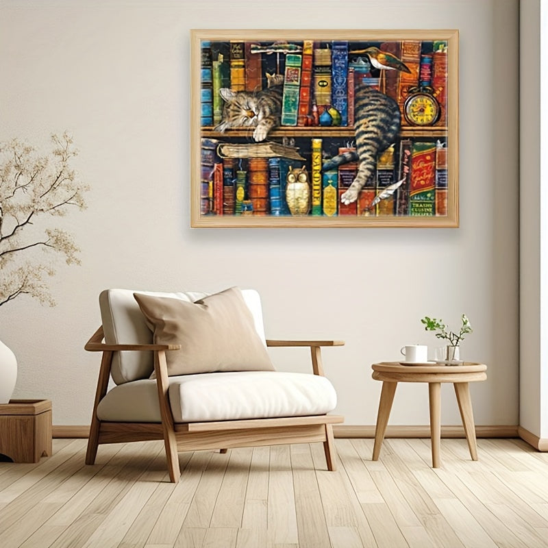 1000 Stukjes Kattenpuzzel – Legpuzzel met Boekenthema (70×50 cm)