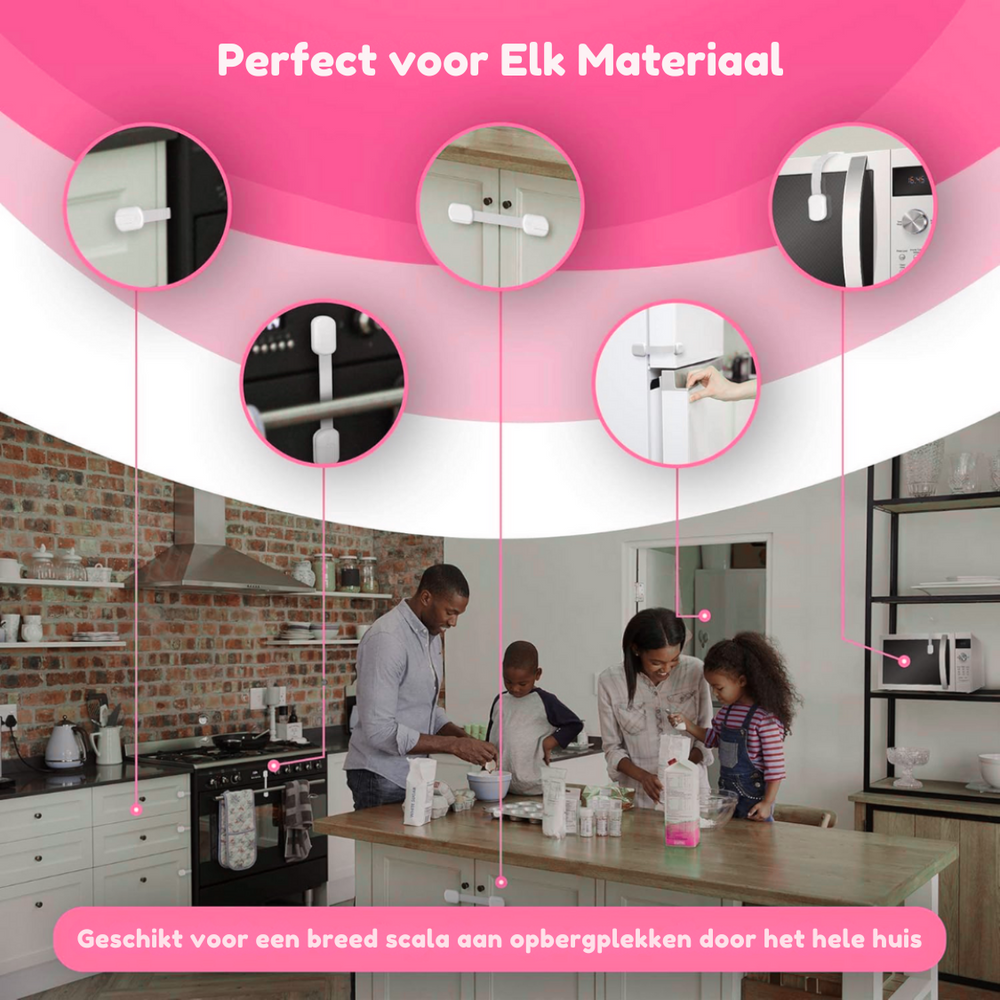 Kinderslot Kast – Zonder Boren Ladeslot (8 Stuks)