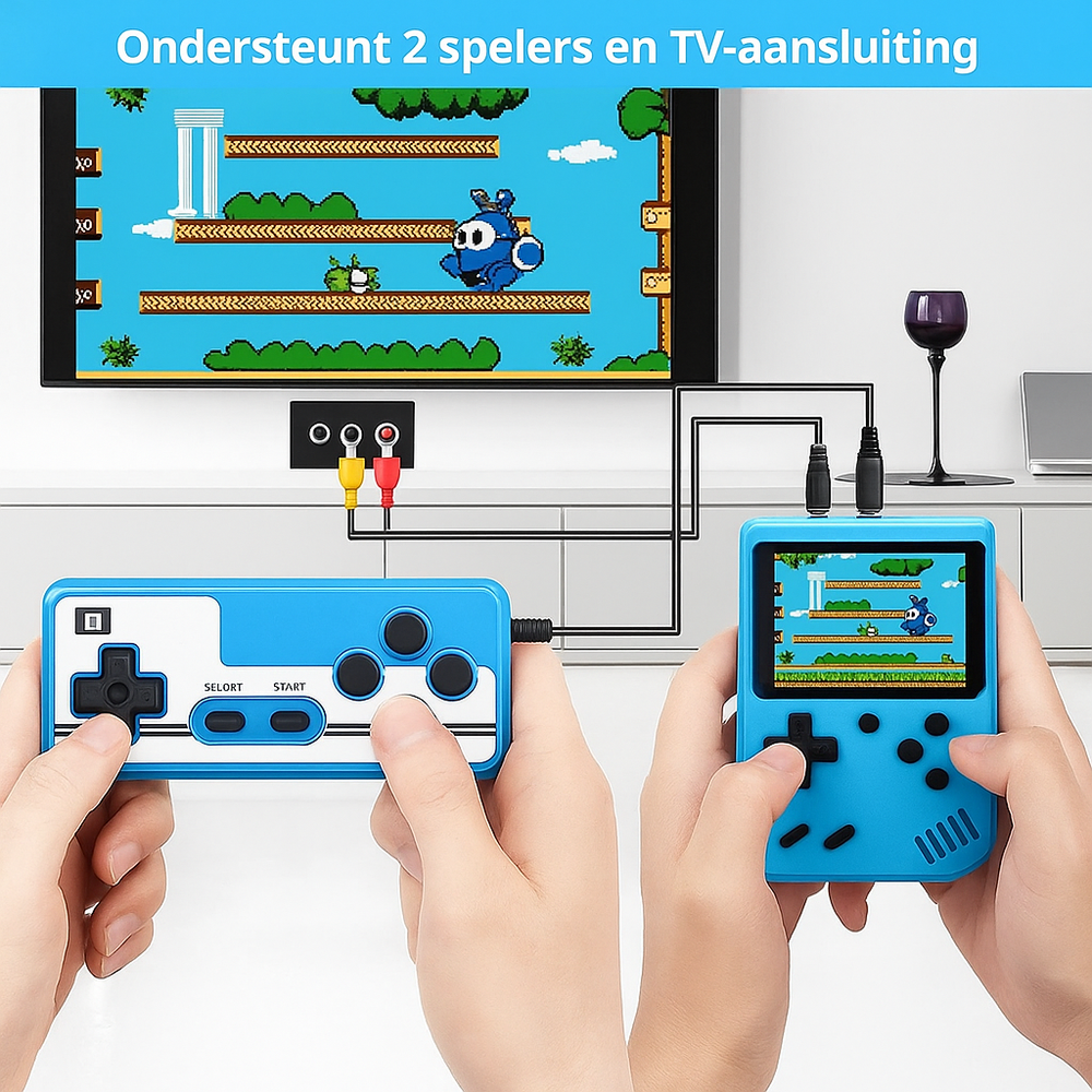 Retro Spelcomputer Handheld – 400 Games & TV Aansluiting