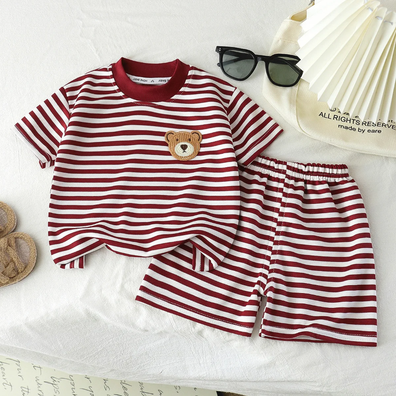 Gestreepte 2-Delige Kinder Outfit – Trendy Set voor Jongens & Meisjes