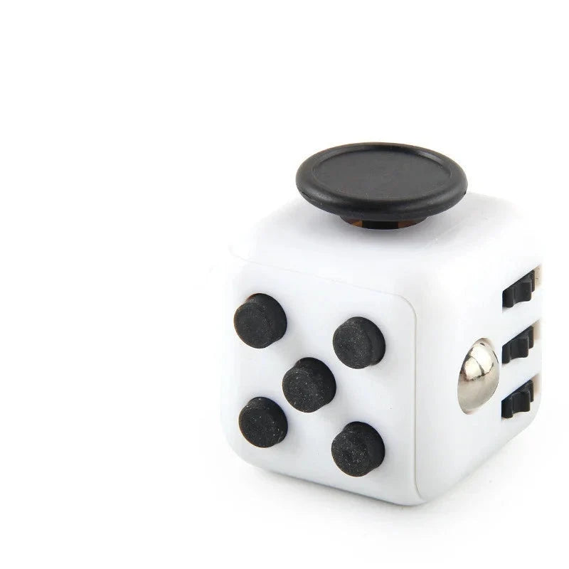 Fidget cube met 6 tactiele zijden – stille klikknoppen, stalen rolbal, zakformaat | fidgetkubus