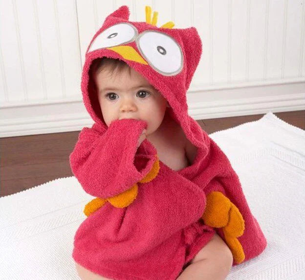 Baby Badjas met Capuchon – Zachte Badponcho met Dierendesign