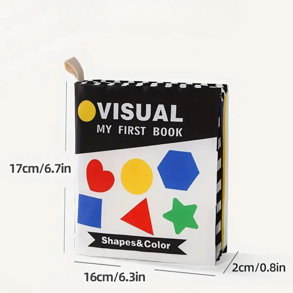 My First Visual Shapes & Color – Zintuiglijk stoffen Baby Boekje 0-3 Jaar